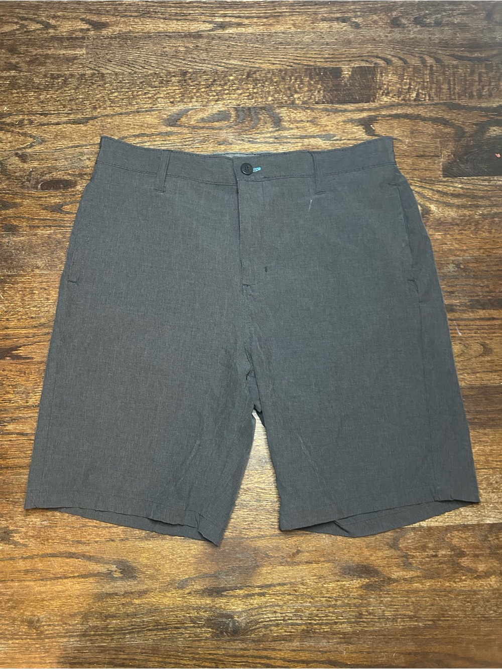 burnside Men's Charcoal Flat-Front Shorts